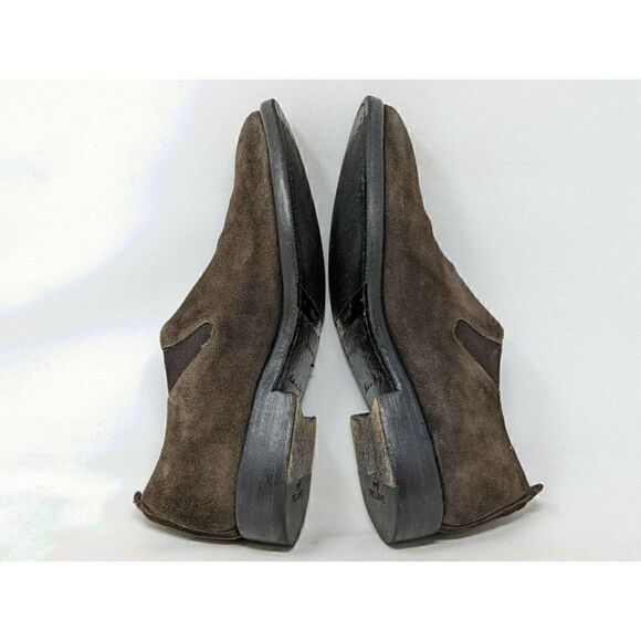 SARTORI GOLD BROWN SUEDE PLAIN TOE ANKLE BOOT HANDMADE IN ITALY MENS SIZE 9.5 main image 7
